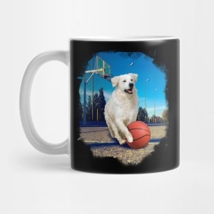 Golden Retriever Dog Playing Basketball Mug